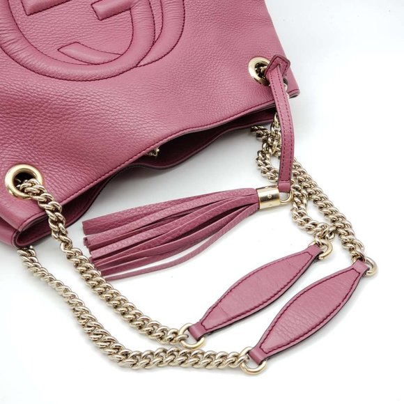 Authentic Gucci GG Soho on Chain Medium Pink Shoulder Bag - Picture 5 of 16